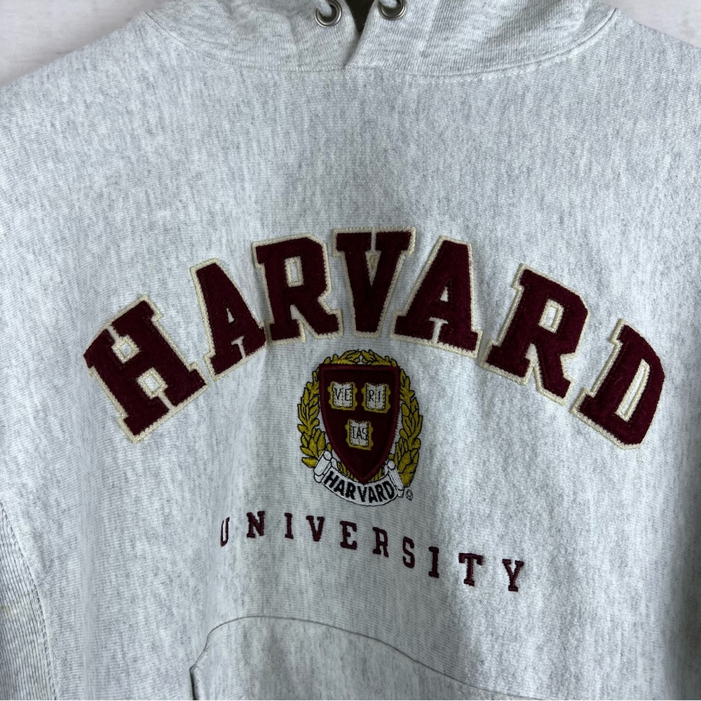 Harvard University Champion Reverse Weave Hoodie … - image 3